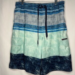 Airwalk Men's Blue Swim Shorts - Size L - Great Condition